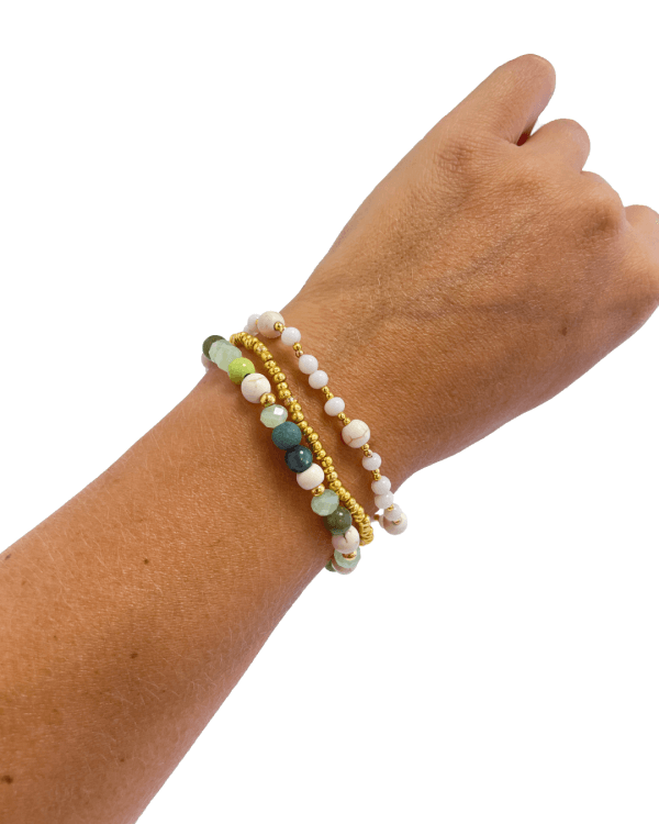 Armbandenset green-marble-gold - Afbeelding 2