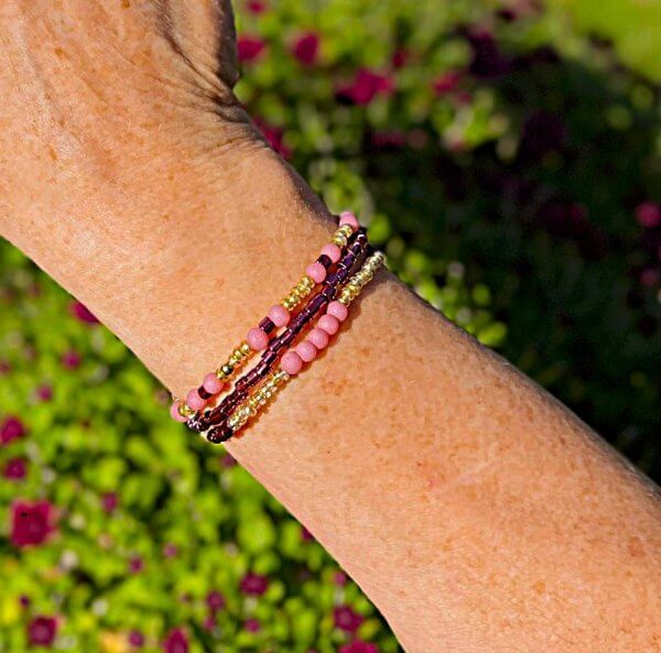 Armbandenset herfst Bordeaux - Afbeelding 2