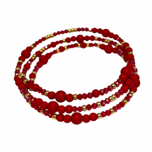 Spiraal armband rood en goud